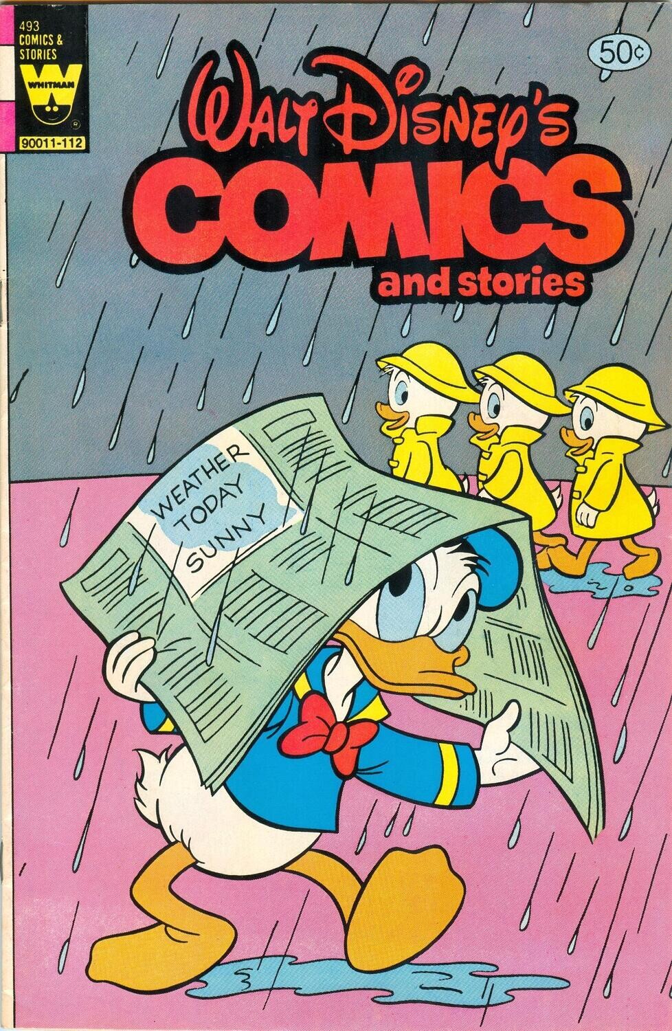 Walt Disney&#39;s Comics and Stories #493, December 1981, Whitman Comics 50¢ cover