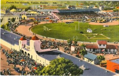 1930s LINEN postcard - Florida Fair Grounds, Tampa, Fla., T29, Tichnor #65910
