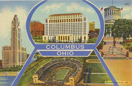1940 Linen: Columbus, Ohio - Ohio State Stadium, etc.