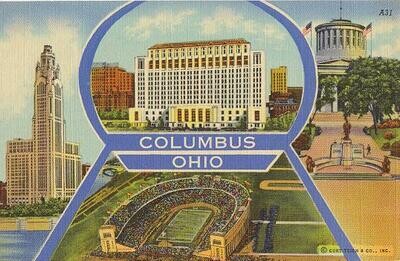 1940 Linen: Columbus, Ohio - Ohio State Stadium, etc.