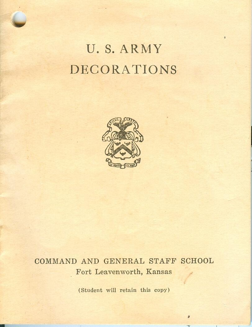 1945 U.S. Army Decorations PL-2350, March 15, 1945, some color illustrations