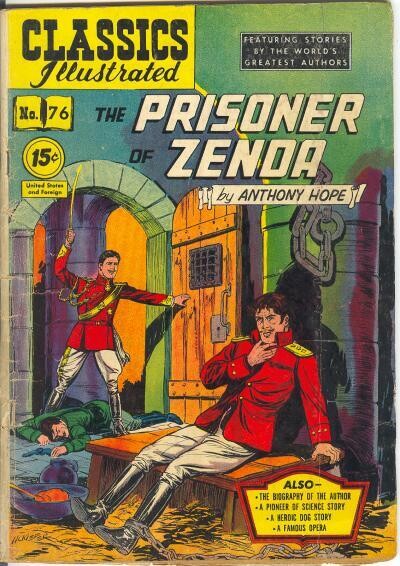 Classics Illustrated #76 - Prisoner of Zenda - HRN 85 line drawn 15¢ cover 1950