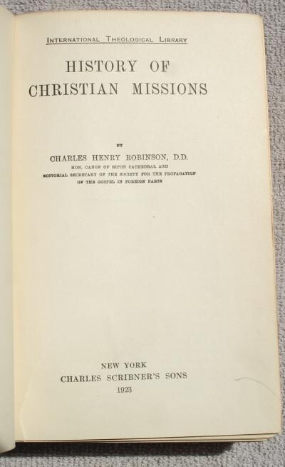 History of Christian Missions by Charles Henry Robinson