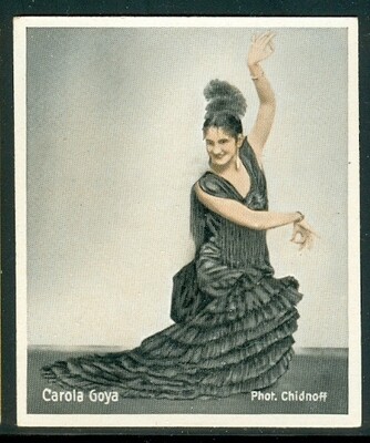 Carola Goya - American-born Spanish dancer - 1930s vintage cigarette card #135