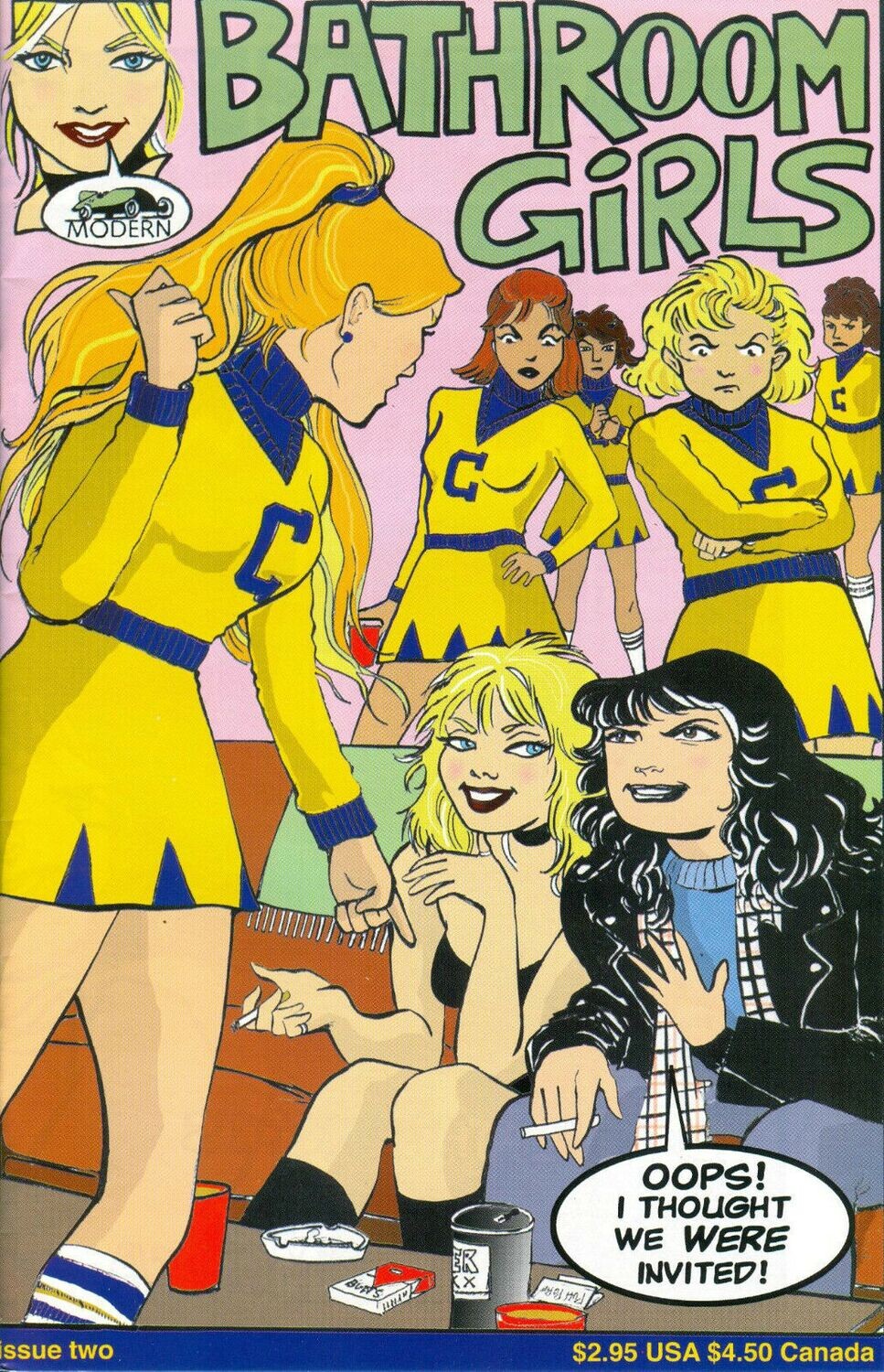 Bathroom Girls #2, Summer 1998, $2.95 cover price, Modern Comics