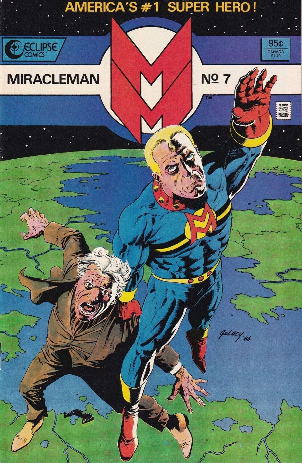 Miracleman #7, Eclipse Comics, April 1986 - 95¢ cover. Paul Gulacy, NM