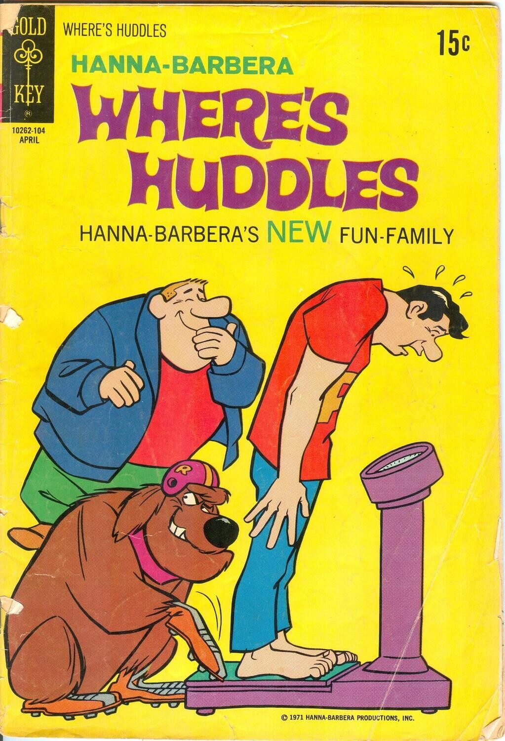 Hanna-Barbers Where&#39;s Huddles #2, Gold Key, April 1971, 15¢ cover