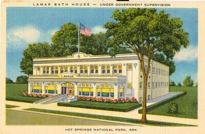 1930s Linen: Lamar Bath House, Hot Springs, Arkansas