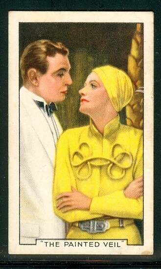 1934: Greta Garbo &amp; George Brent, British vintage tinted cigarette card #30