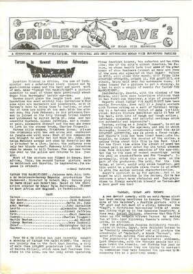 The Gridley Wave #2 - Tarzan&#39;s the Magnificent - Edgar Rice Burroughs fanzine