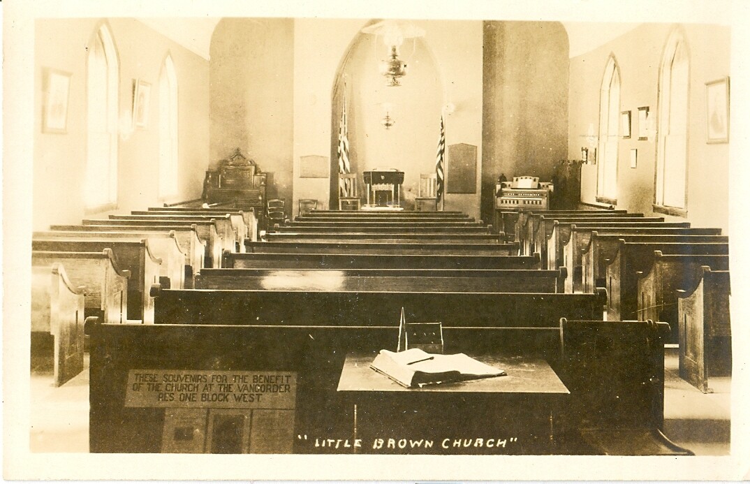 Real Photo: Little Brown Church in the Vale, Nashua, Iowa - postcard circa 1920