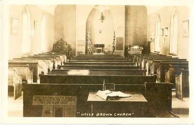 Real Photo: Little Brown Church in the Vale, Nashua, Iowa - postcard circa 1920