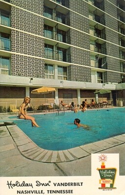 CHROME: Holiday Inn Vanderbilt, Nashville, Tennessee - postcard unused 1970