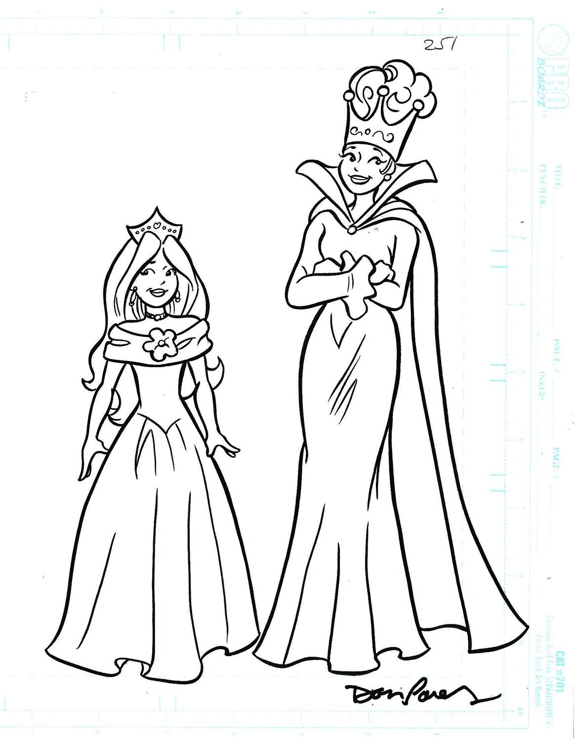 Queen &amp; Princess - Dan Parent signed splash page 8½x11 original Archie style art