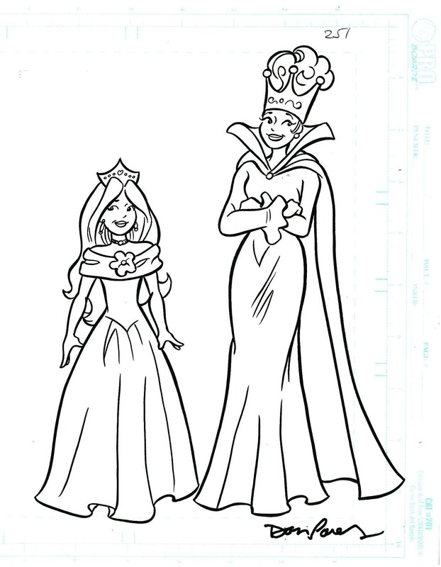 Queen &amp; Princess - Dan Parent signed splash page 8½x11 original Archie style art