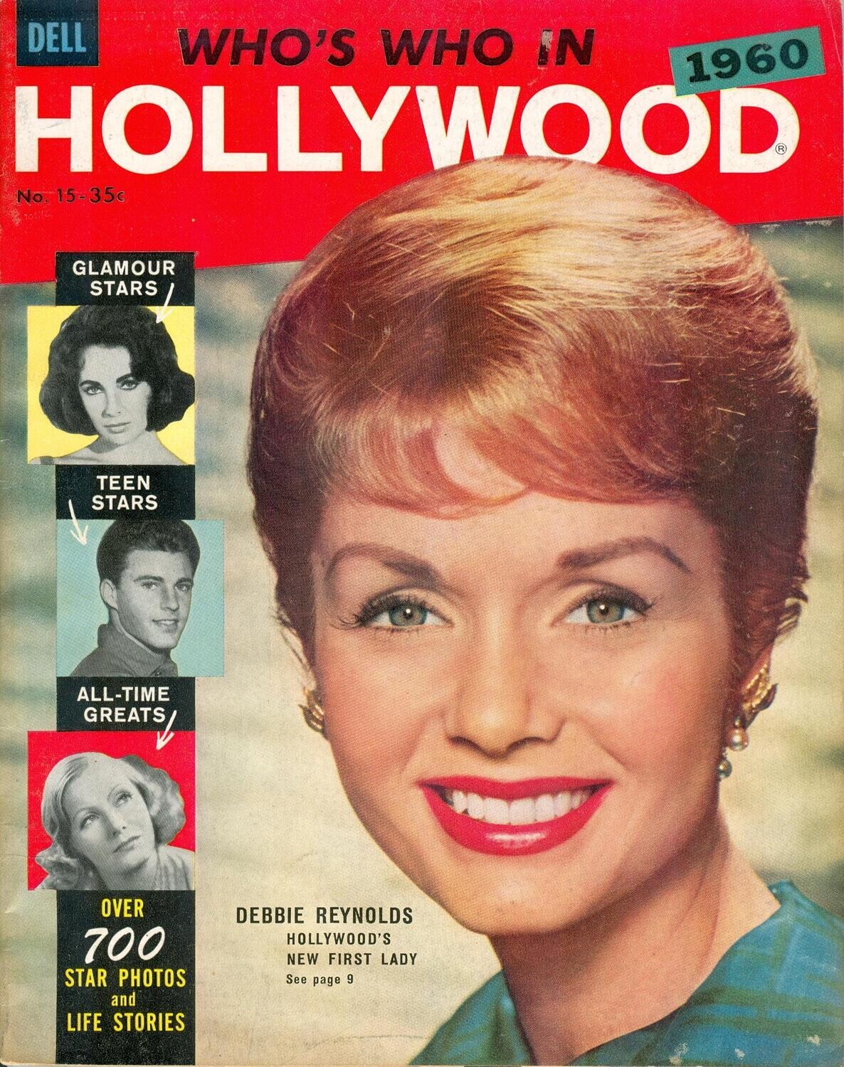 Who&#39;s Who In Hollywood #15 (Dell, 1960) Debbie Reynolds cover, 35¢ cover