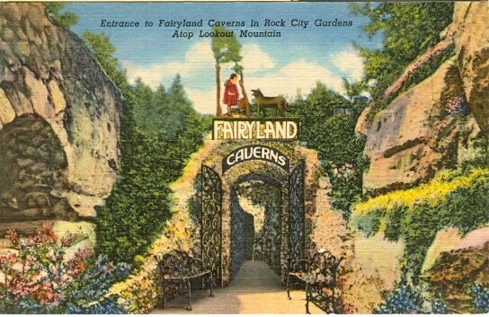 1949 Linen: Fairyland Caverns in Rock City Gardens Tenn