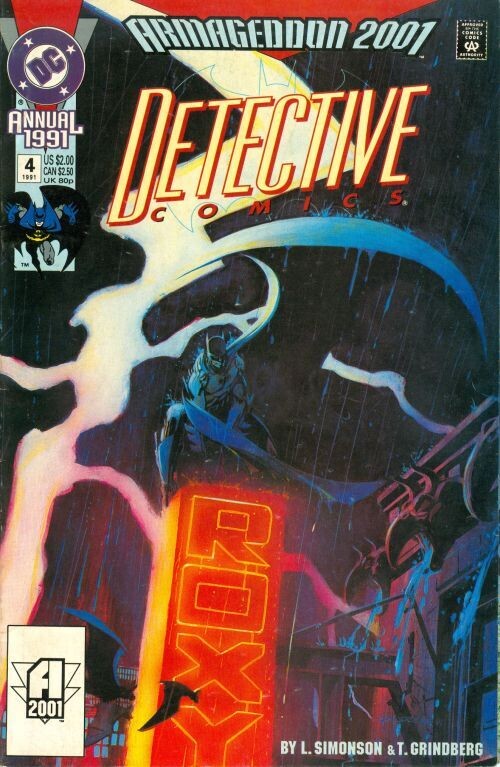 Detective Comics Annual #4, Tom Grindberg painted cover, $2.00 cover price, 1991