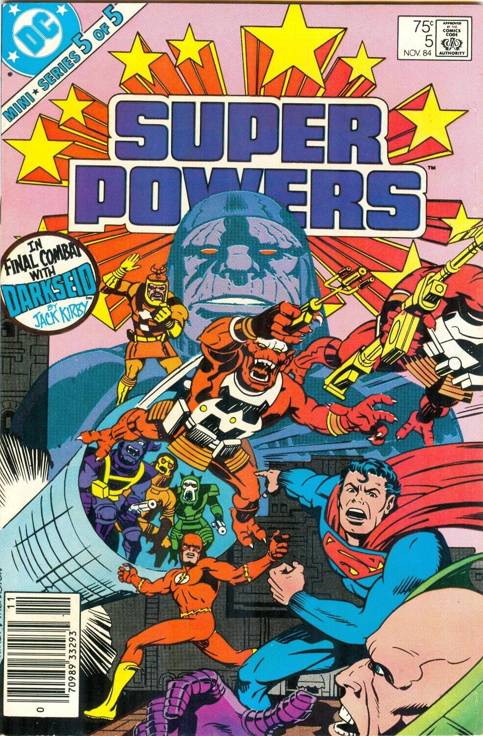 Super Powers #5 - November 1984 - DC, Jack Kirby 75¢, final combat with Darkseid