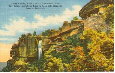 1951 Linen Postcard: Rock City Gardens, Lookout Mountain, Tennessee, Curteich