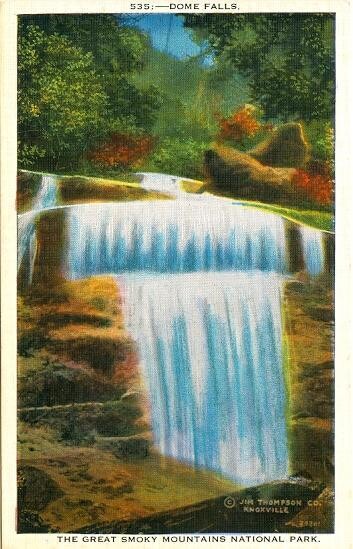 1940s Linen: Dome Falls, Great Smoky Mountains NP