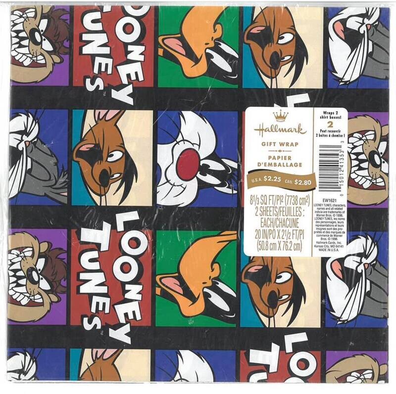 Looney Tunes gift wrap from Hallmark - 1996 - vintage never removed from package