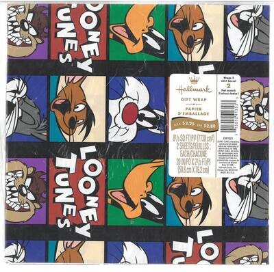 Looney Tunes gift wrap from Hallmark - 1996 - vintage never removed from package
