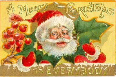 1908 LITHO: Christmas postcard, Heist family, Cissna Park, Illinois