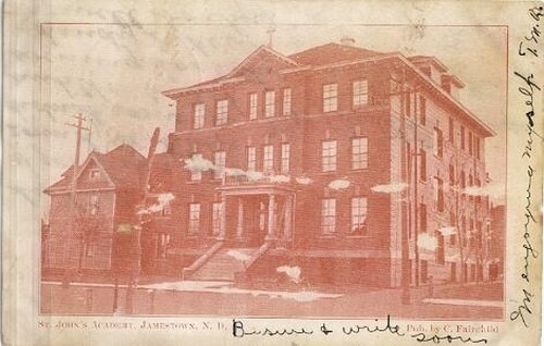 1907: St. John&#39;s Academy, Jamestown, North Dakota, a fairly scarce postcard
