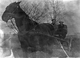 1913 Real Photo Postcard - Louise &amp; Earl Nochendorff in buggy - Iowa?
