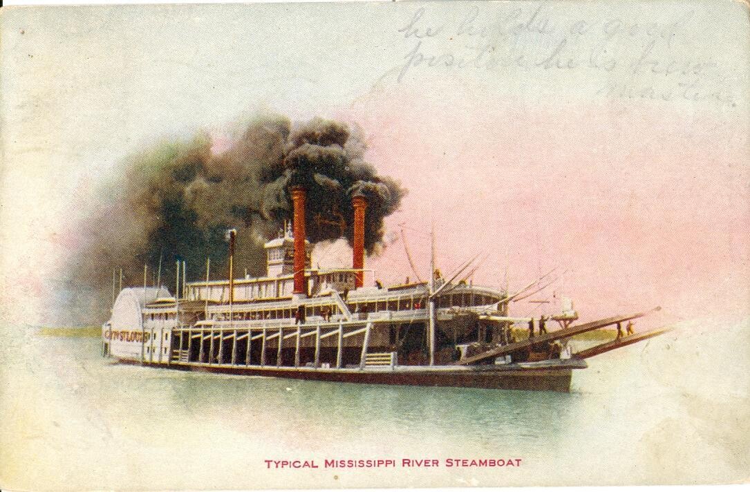 1910 postcard - Steamboat City of Saint Louis, No. 1016