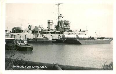 1930s Real Photo postcard - Harbor, Port Lavaga, Texas - with ships