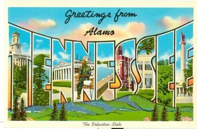 1963 Large Letter Chrome Postcard - Greetings from Alamo Tennessee - MINT