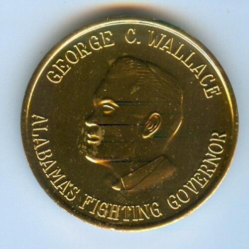 1968 George Wallace - Stand up for America campaign token - gold (color)