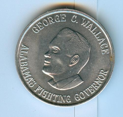 1968 George Wallace - Stand up for America campaign token - silver (color)
