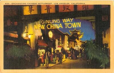 1940s Linen - 655 Enchanting Chinese Settlement, Los Angeles, California