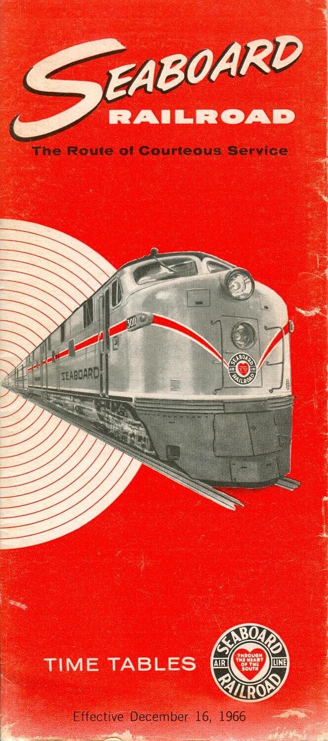 1966 Seaboard Railroad Time Tables - routes and maps