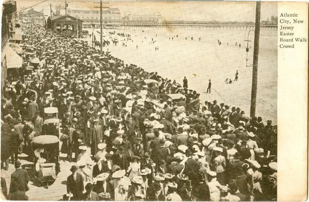 Early-1900s: Atlantic City, NJ, Easter Boardwalk Crowds