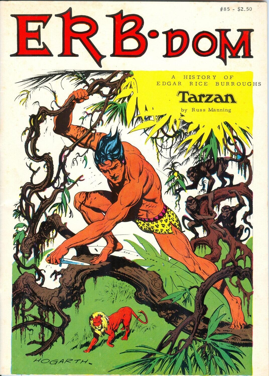 ERB-dom #85, fanzine, February 1976, Russ Manning strips, $2.50 Hogarth cover