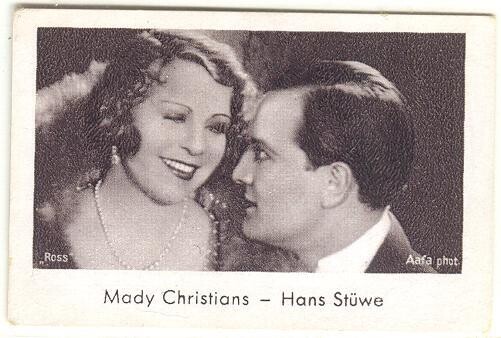 Mady Christians &amp; Hans Stüwe 1930s cigarette card #144