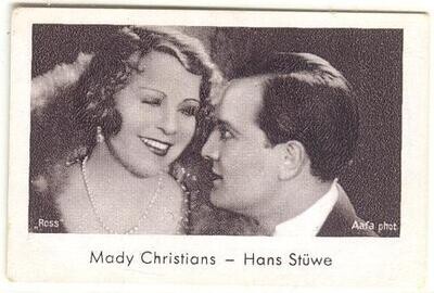 Mady Christians &amp; Hans Stüwe 1930s cigarette card #144