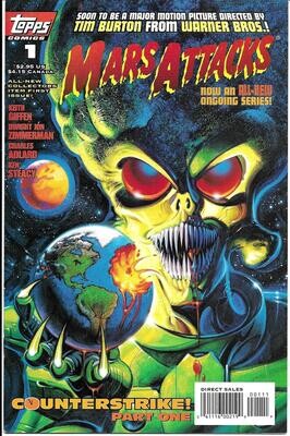 Mars Attacks #1, August 1995, Topps Comics, Ken Steacy cover