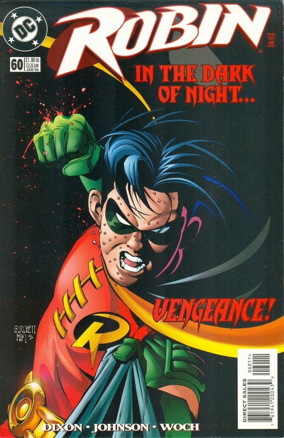 Robin #60 (January 1999) Rick Burchett cover art, $1.99 DC Comics