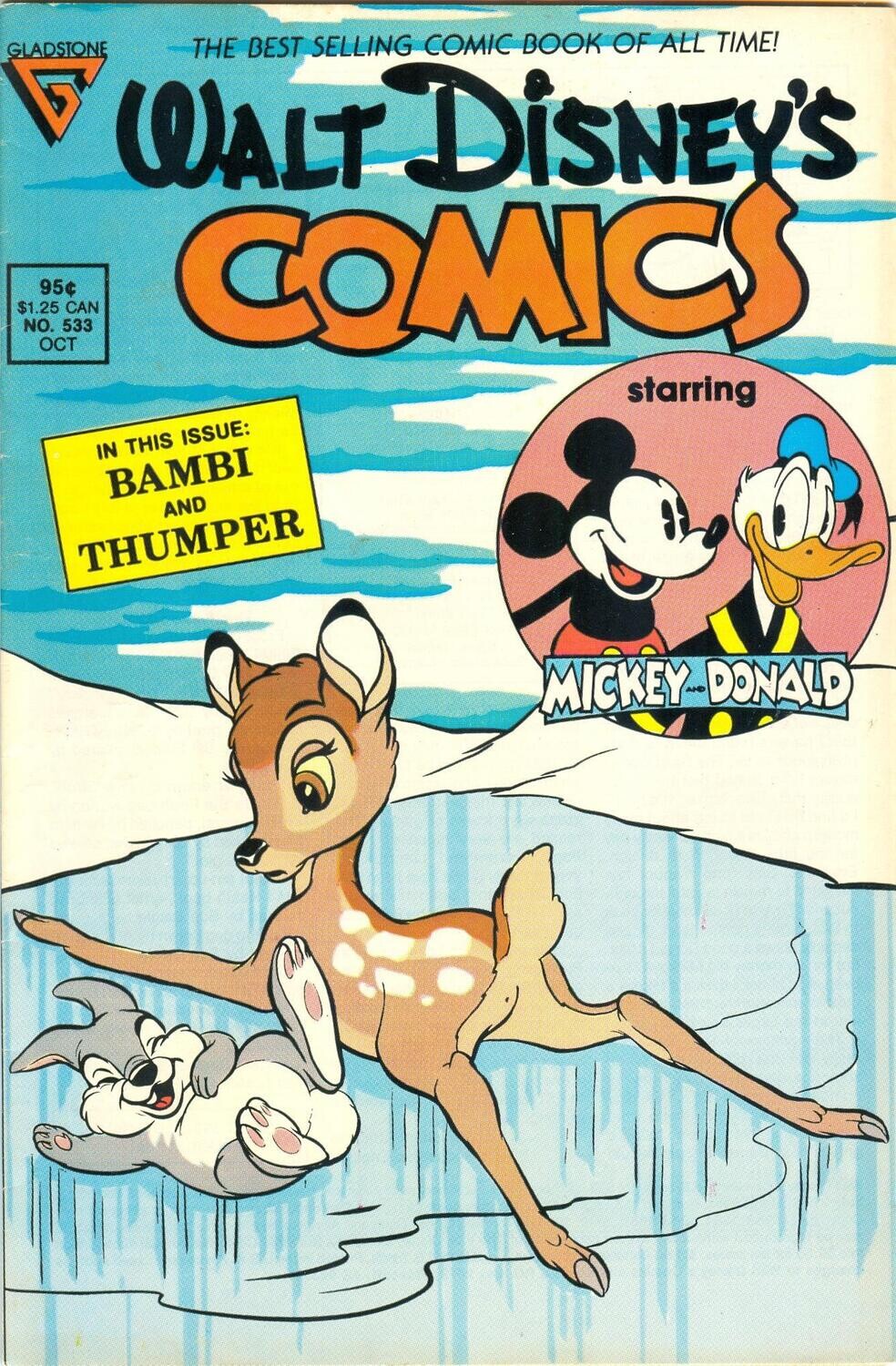 Walt Disney&#39;s Comics and Stories #533, October 1988, Gladstone Publishing, 95¢