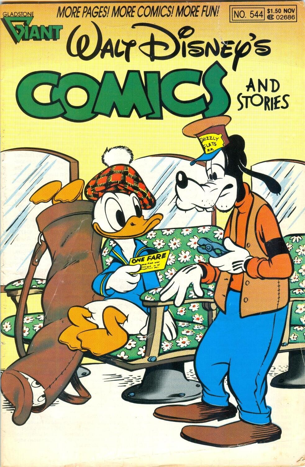Walt Disney&#39;s Comics and Stories #544, November 1989, Gladstone Publishing $1.50