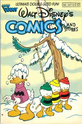 Walt Disney&#39;s Comics and Stories #547, April 1990, Gladstone Publishing, $1.95