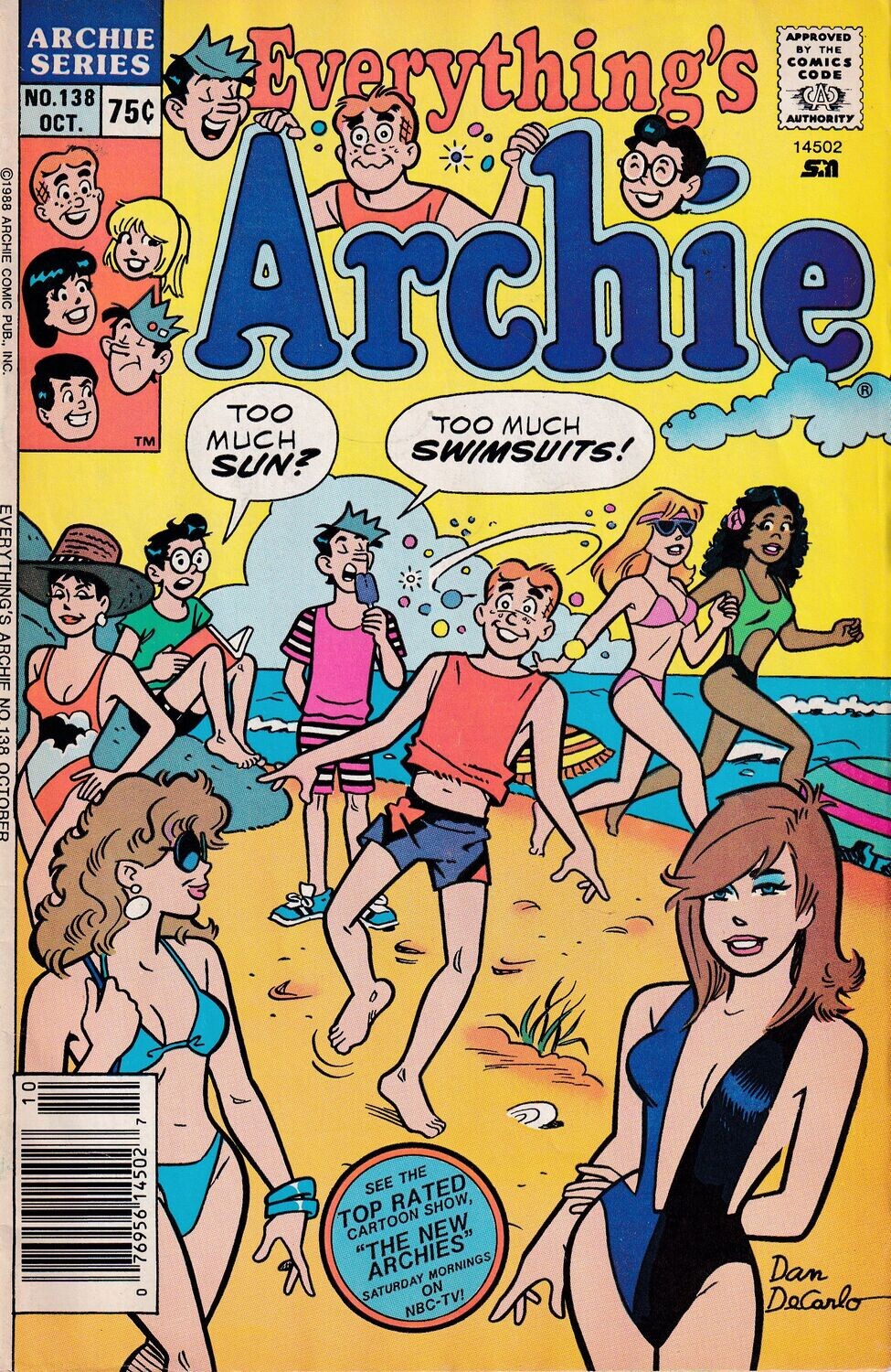 Everything&#39;s Archie #138, Archie Comics, October 1988, 75¢ cover Dan DeCarlo swimsuit cover