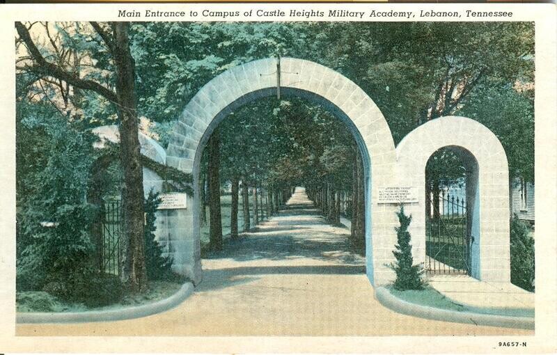 1939 Main Entrance, Castle Heights Military Academy, Lebanon Tennessee 9A657-N