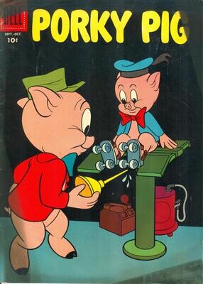 Porky Pig #60 - Sept-Oct 1958, Dell Comics - roller-skates cover by John Carey