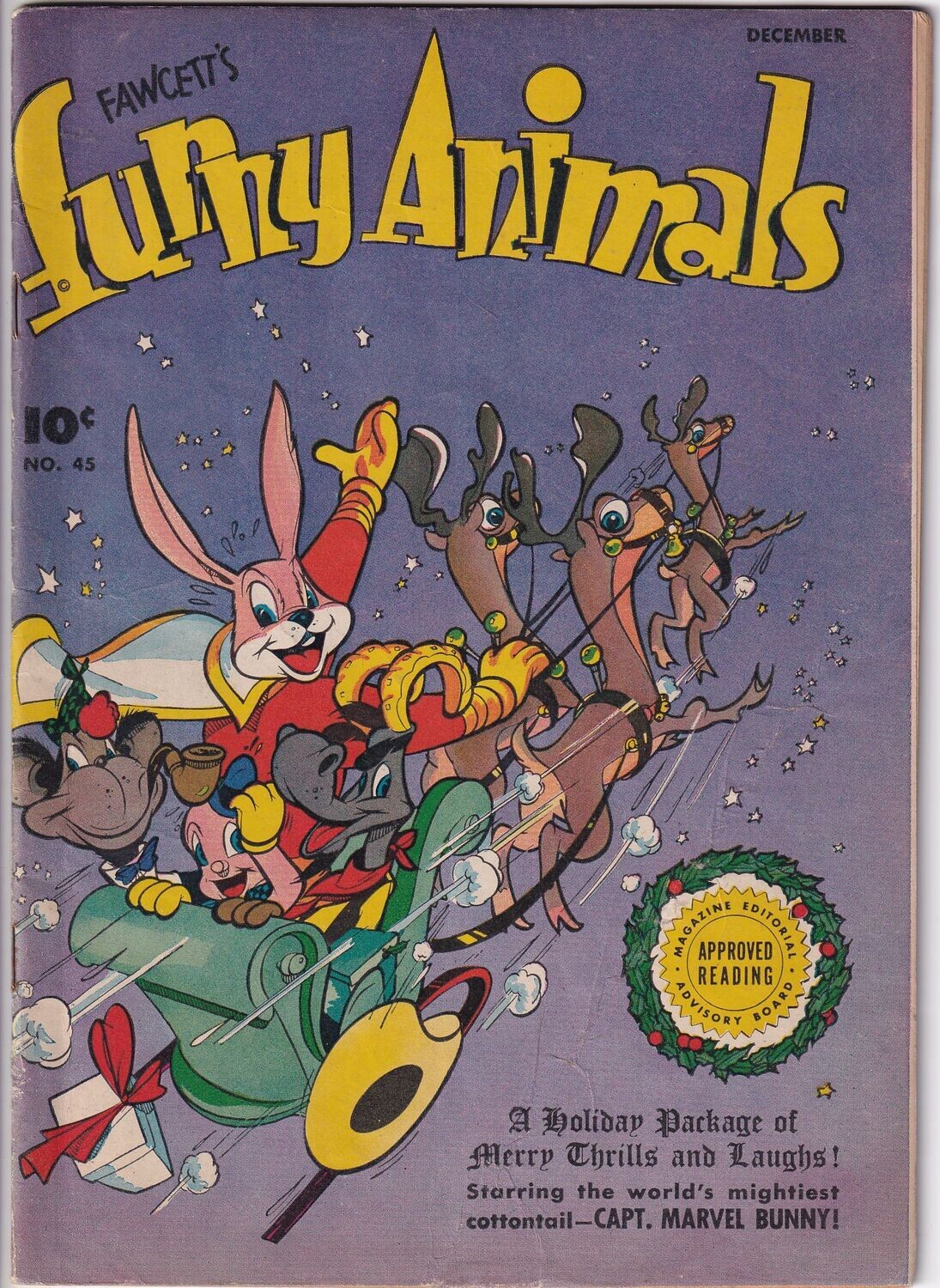 Fawcett&#39;s Funny Animals #45 - Fawcett Comics, December 1946, 10¢ Hoppy the Marvel Bunny
